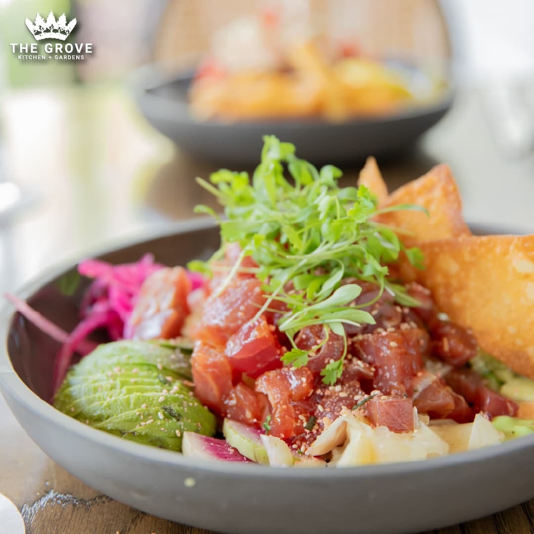 Ahi tuna poke at The Grove Kitchen & Gardens in Tyler Texas
