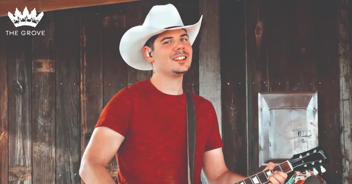 Payton Pierce performing live music at The Grove Kitchen & Gardens in Tyler, Texas